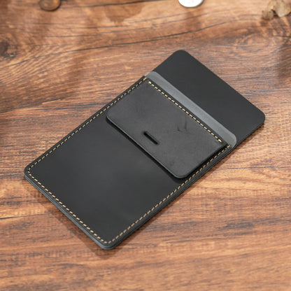 Crazy Horse Leather Clip-On Pocket Pen Holder