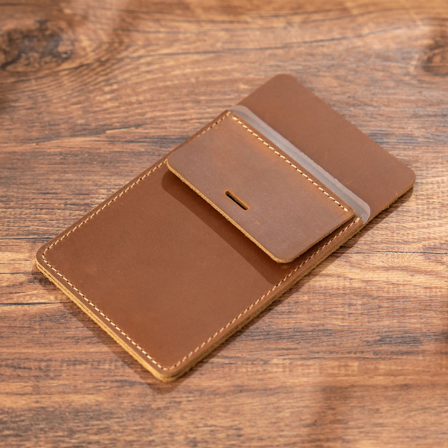 Crazy Horse Leather Clip-On Pocket Pen Holder