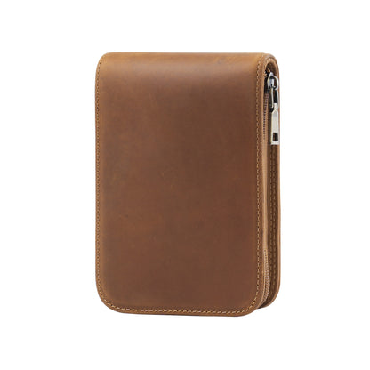 Crazy Horse Leather 12-Slot Zip Pen Organizer