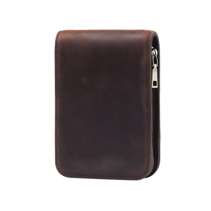 Crazy Horse Leather 12-Slot Zip Pen Organizer