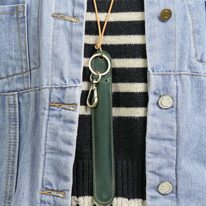Crazy Horse Leather Neck-Hang Pen Holder