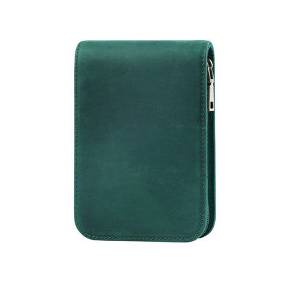 Crazy Horse Leather 12-Slot Zip Pen Organizer