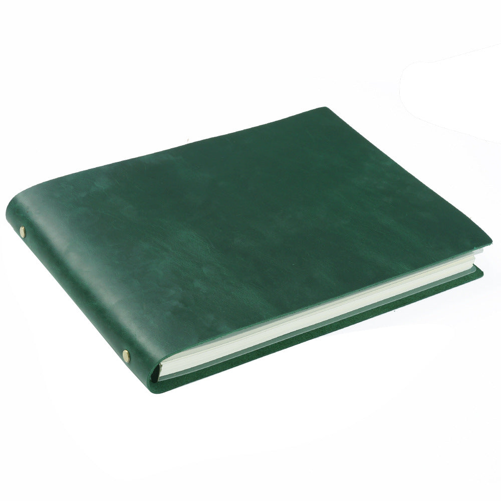 Crazy Horse Leather A4 Landscape Refillable Journal