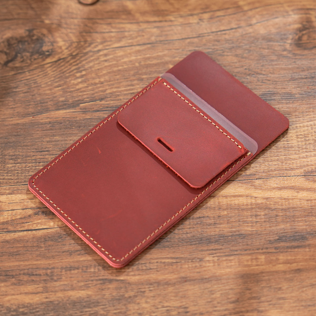 Crazy Horse Leather Clip-On Pocket Pen Holder