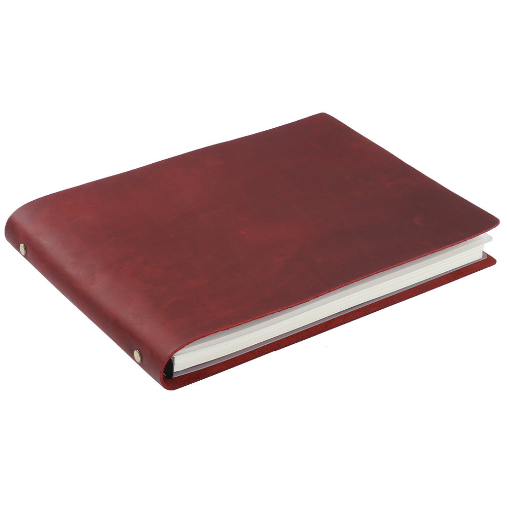 Crazy Horse Leather A4 Landscape Refillable Journal