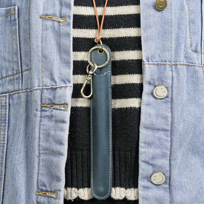 Crazy Horse Leather Neck-Hang Pen Holder