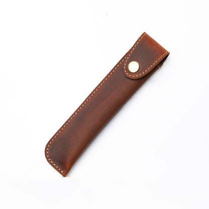 Crazy Horse Leather Slim Pen Sleeve Protective Case
